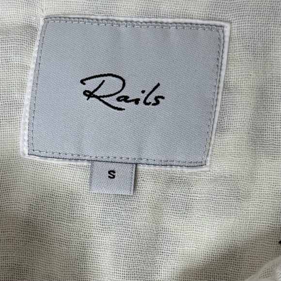 Rails‎ Top Womens Ellis Gray Jaguar Button Up Long Sleeve Cotton Gauze Blouse S - Picture 4 of 9